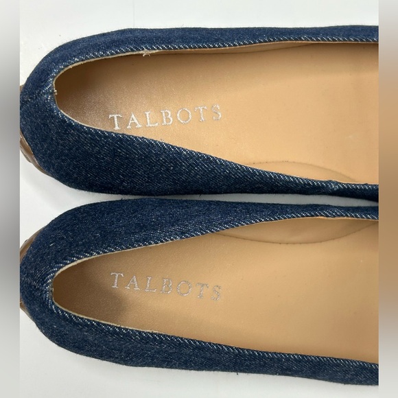 Talbots Pointy Toe Blue Denim Loafer Casual Ballet Size 6.5 - Picture 3 of 14